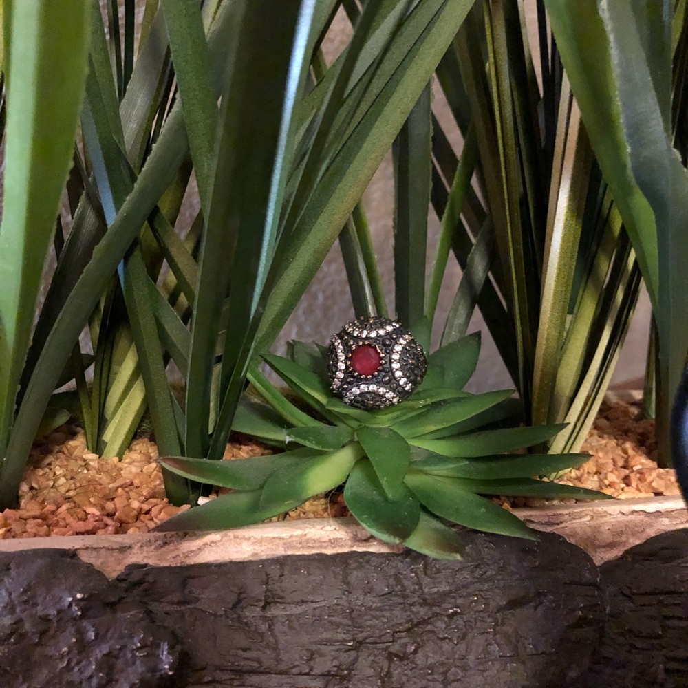 Antique style Ring sultana sterling silver 925